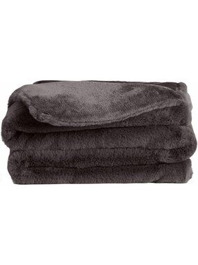 Charcoal Charlie Extra Soft Faux Fur Pet Blanket, Washable Dog Blanket